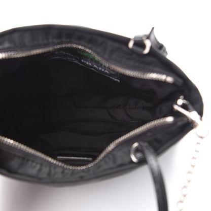 Prada X UNIVERSAL STUDIOS Tessuto Nylon Soft Calfskin Frankenstein Heart Chain Shopping Tote Black 4 of 11