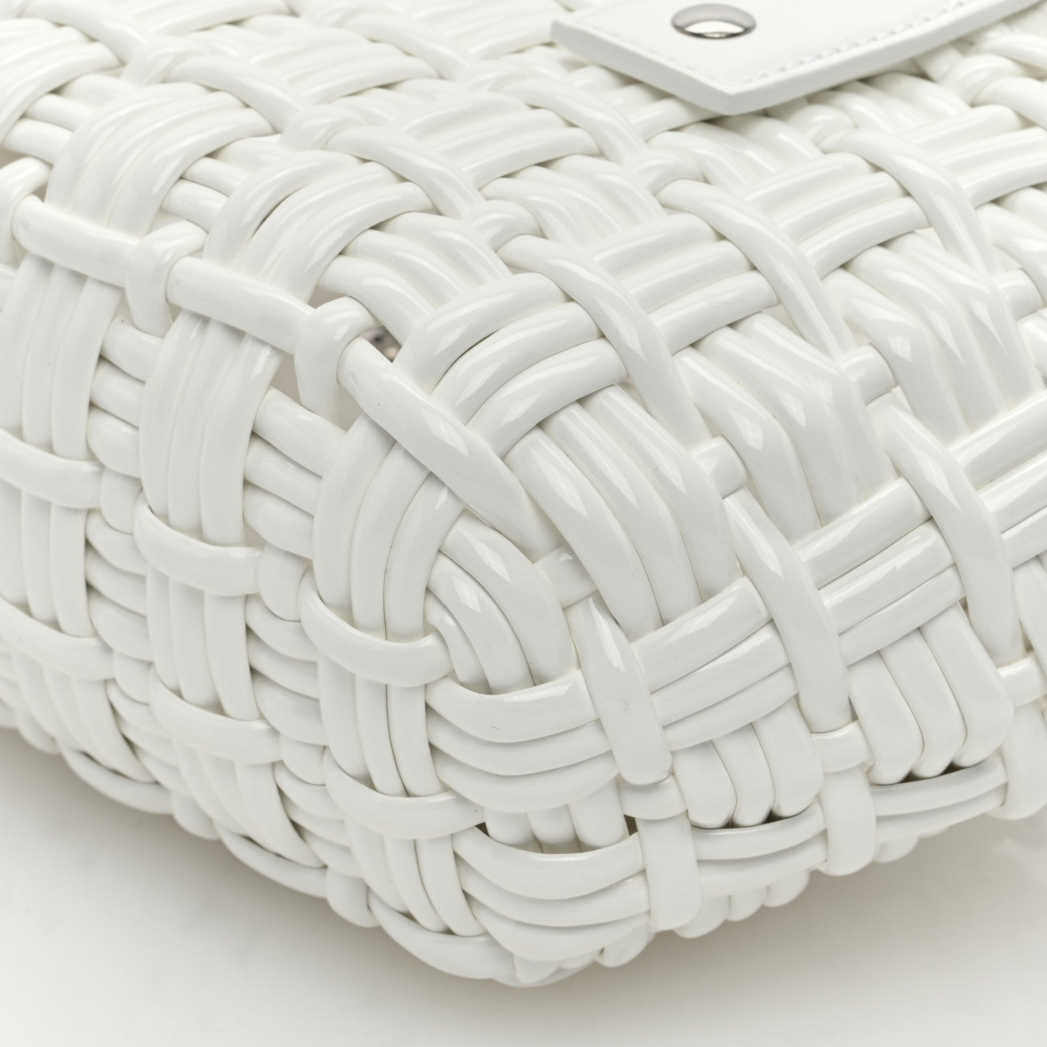 Balenciaga Faux Calfskin Braided Varnished XXS Bistro Basket White 9 of 9