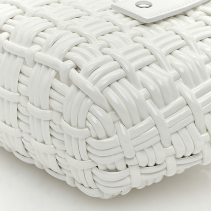 Balenciaga Faux Calfskin Braided Varnished XXS Bistro Basket White 9 of 9