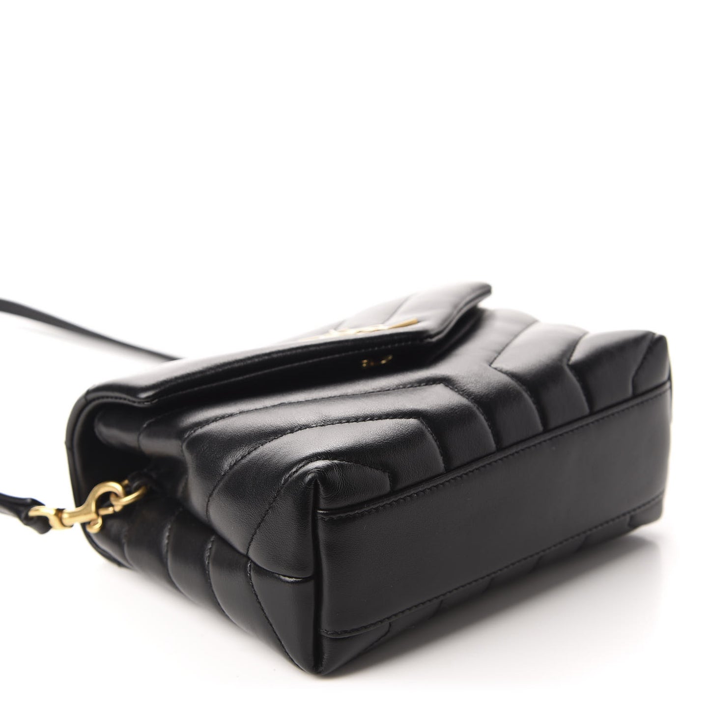 Calfskin Y Quilted Monogram Toy Loulou Crossbody Bag Black