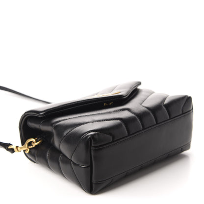 Saint Laurent Calfskin Y Quilted Monogram Toy Loulou Crossbody Bag Black 4 of 12