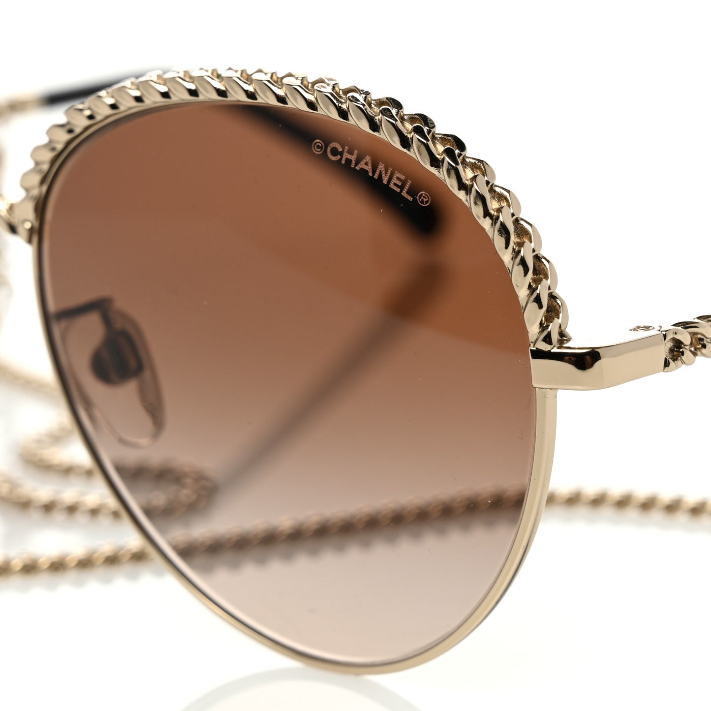 Chain Pantos Sunglasses 4242 Gold Brown