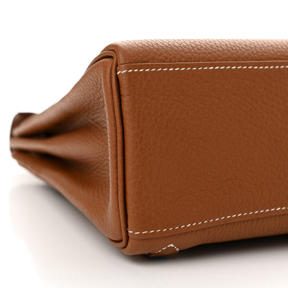 Hermes Taurillon Clemence Kelly Amazone Ado Backpack 22 Gold Bleu Zellige Caramel 9 of 11