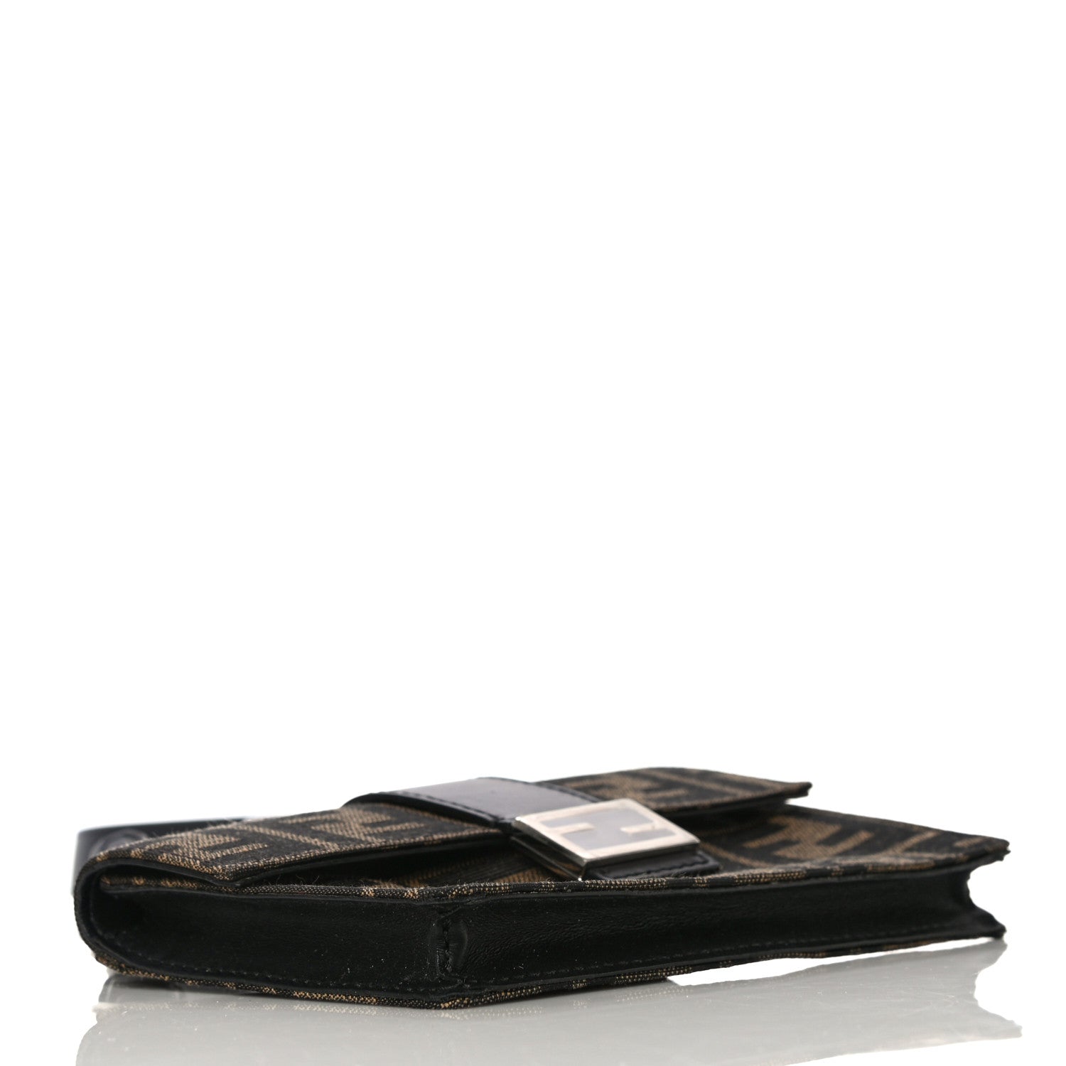 Fendi Recycled Fabric Jacquard Vitello Grace FF 1974 Baguette Belt Pouch Tobacco Moro Black 4 of 11