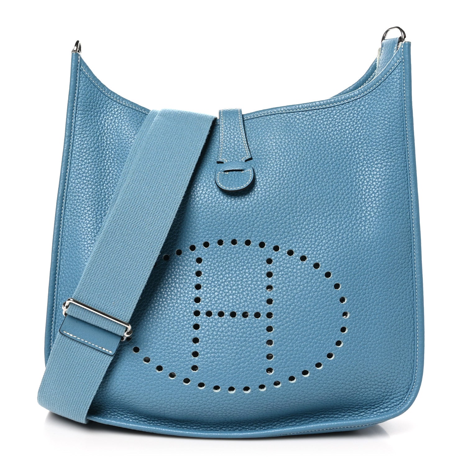 Hermes Taurillon Clemence Evelyne III GM Blue Jean 1 of 11