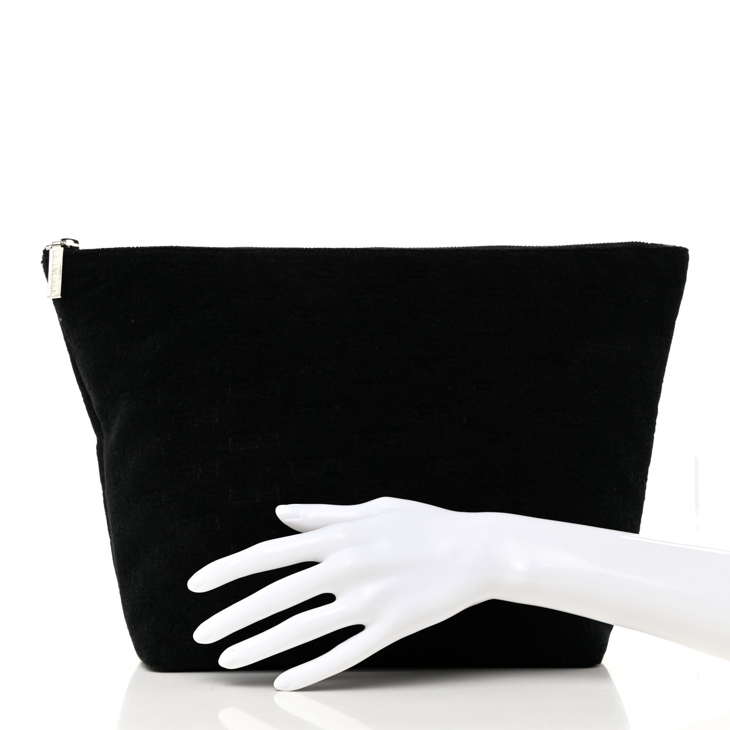 Balenciaga Sponge Fabric BB Monogram Medium Jumbo Pouch Black 2 of 7