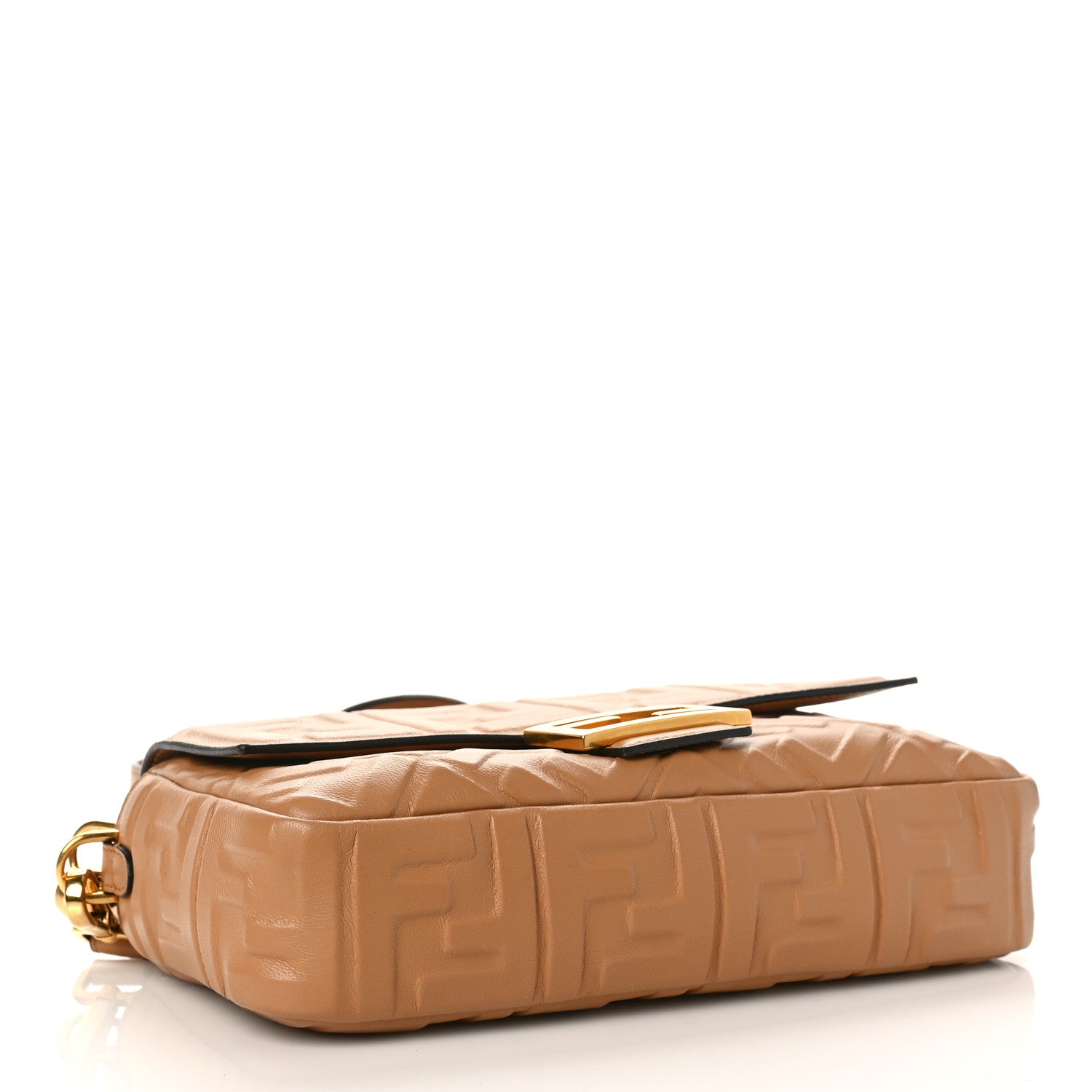 Fendi Nappa FF 1974 Embossed Baguette Miele Scuro 4 of 8