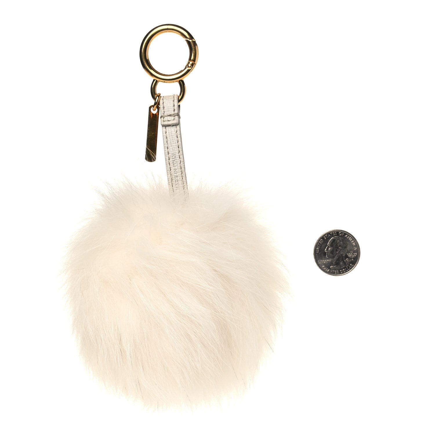 Fendi Fox Fur Pom Pom Bag Charm White 2 of 4