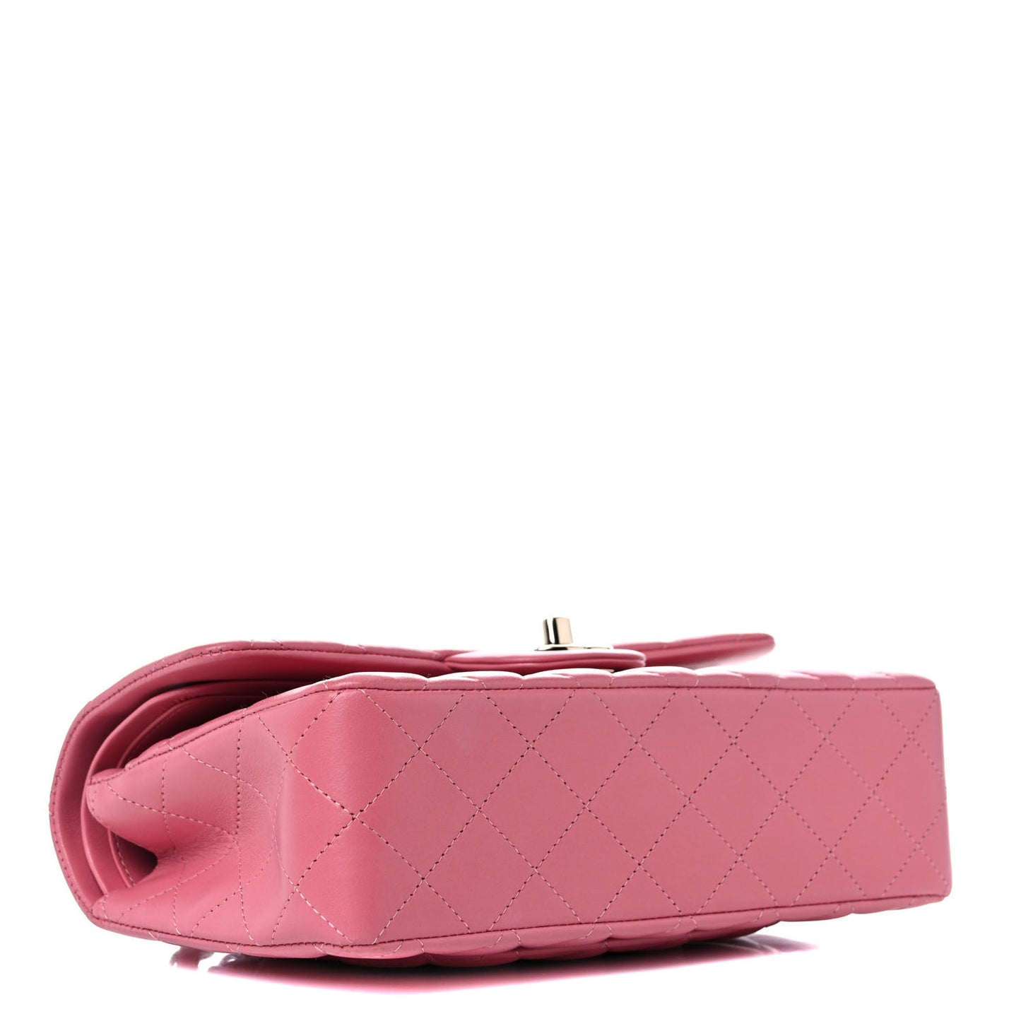 Lambskin Quilted Small Double Flap Pink