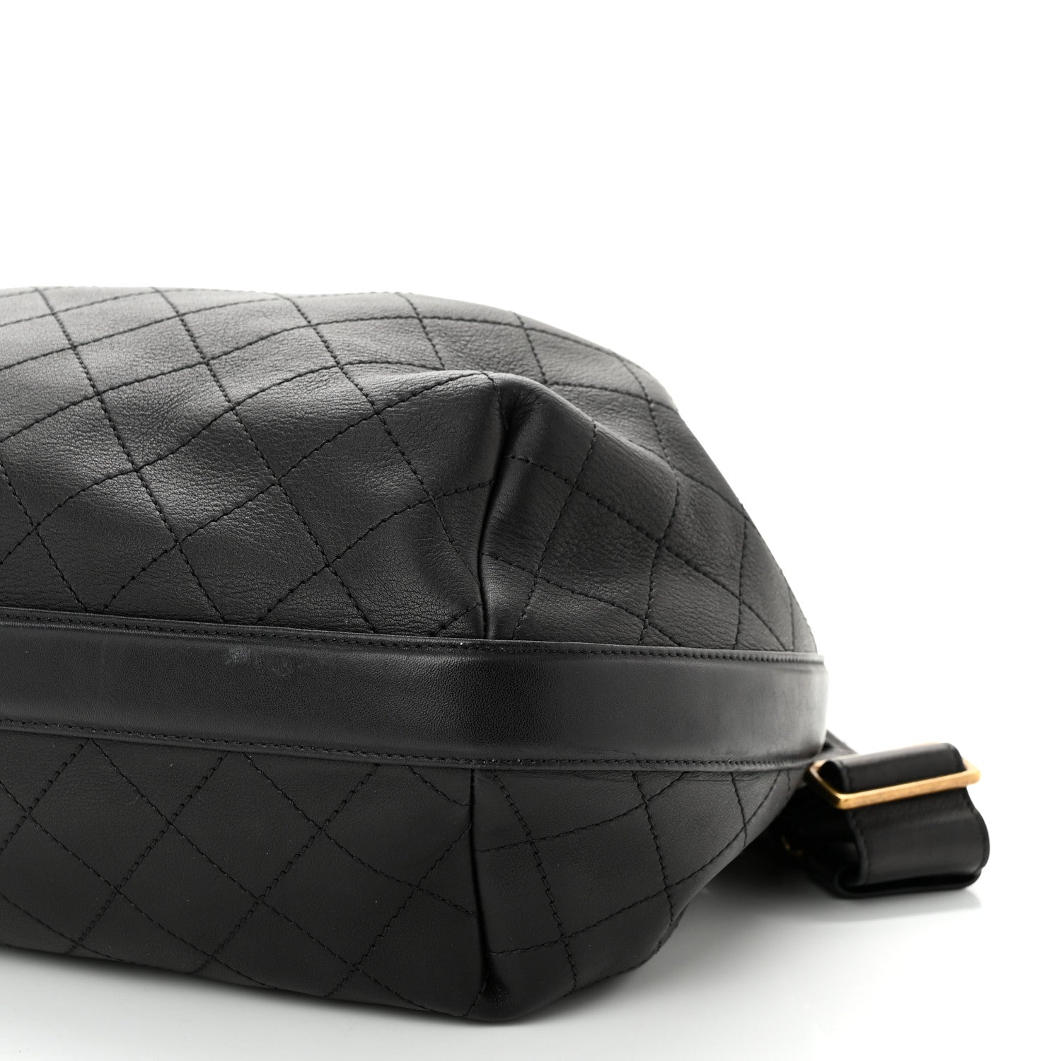 Chanel Calfskin Stitched Small Paris Rome Drawstring CC Bag Black 11 of 11