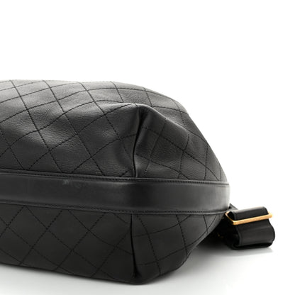Chanel Calfskin Stitched Small Paris Rome Drawstring CC Bag Black 11 of 11