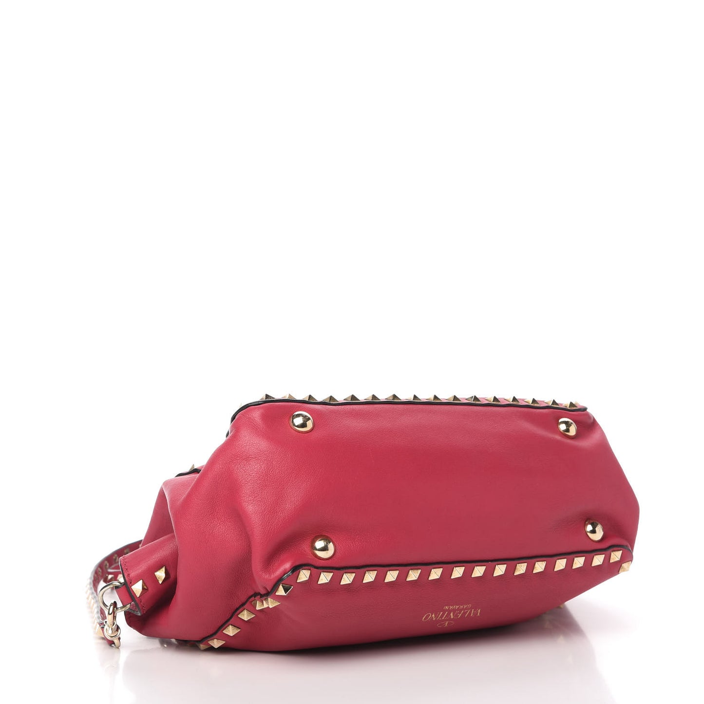 Vitello Small Rockstud Tote Fuchsia