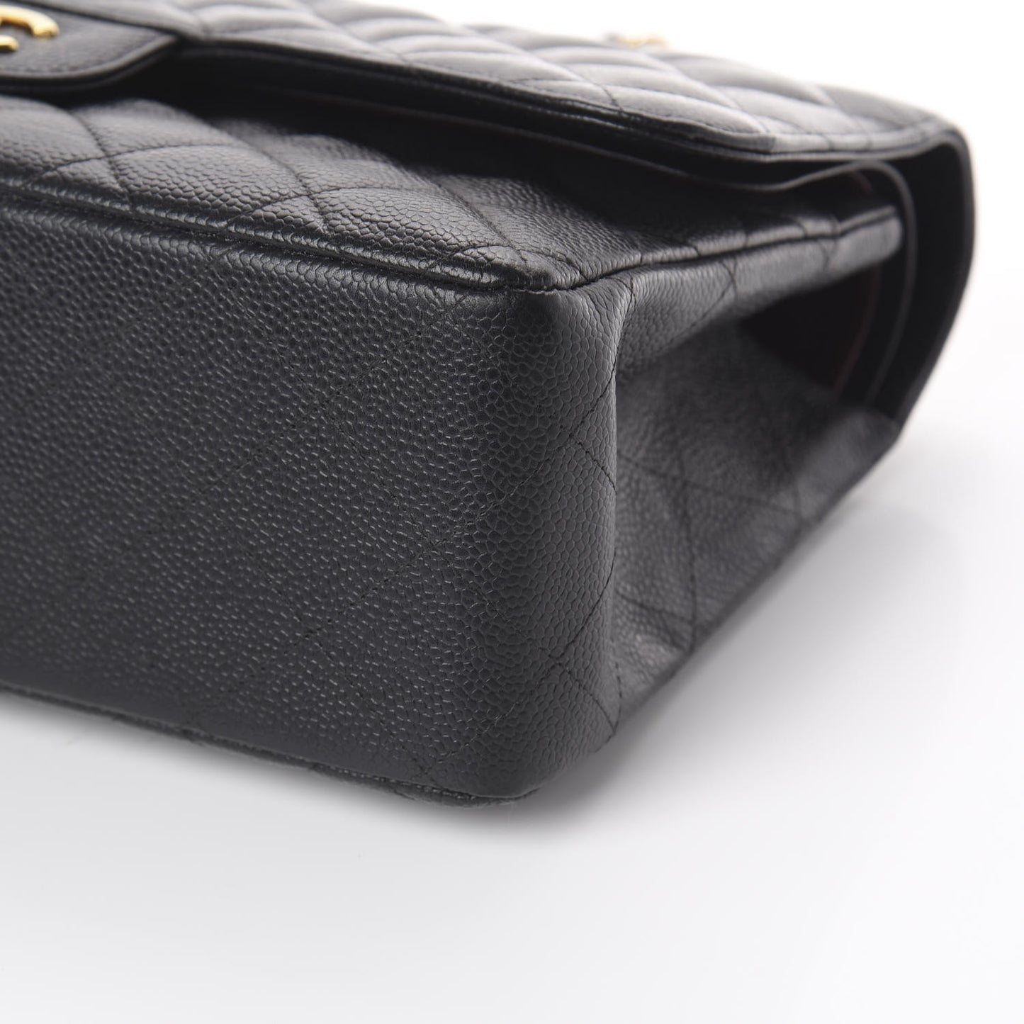 Caviar Quilted Jumbo Double Flap Black