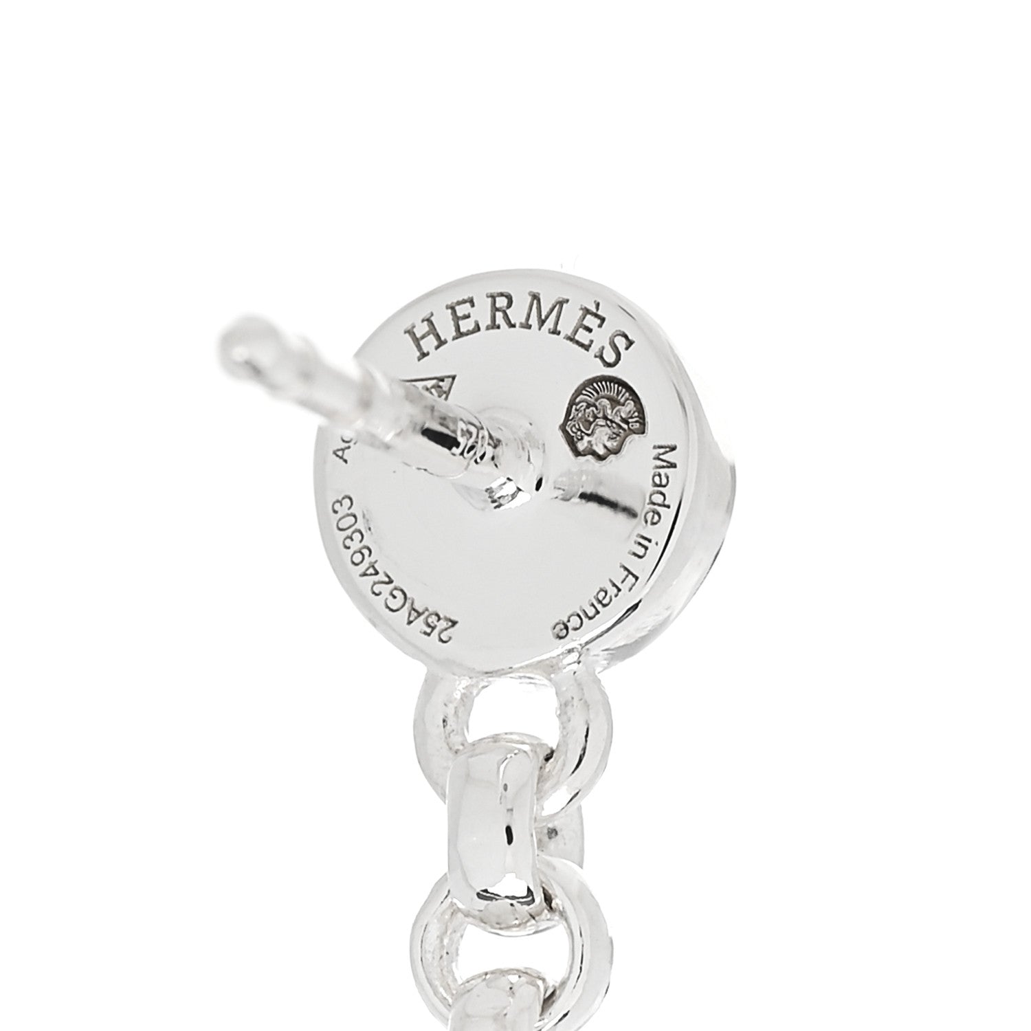 Hermes Sterling Silver Chaine d'ancre Alea II Dangle Earrings 4 of 5