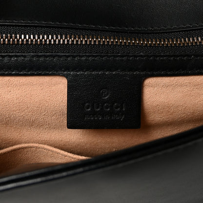 Gucci Calfskin Matelasse Medium GG Marmont Shoulder Bag Black 6 of 10