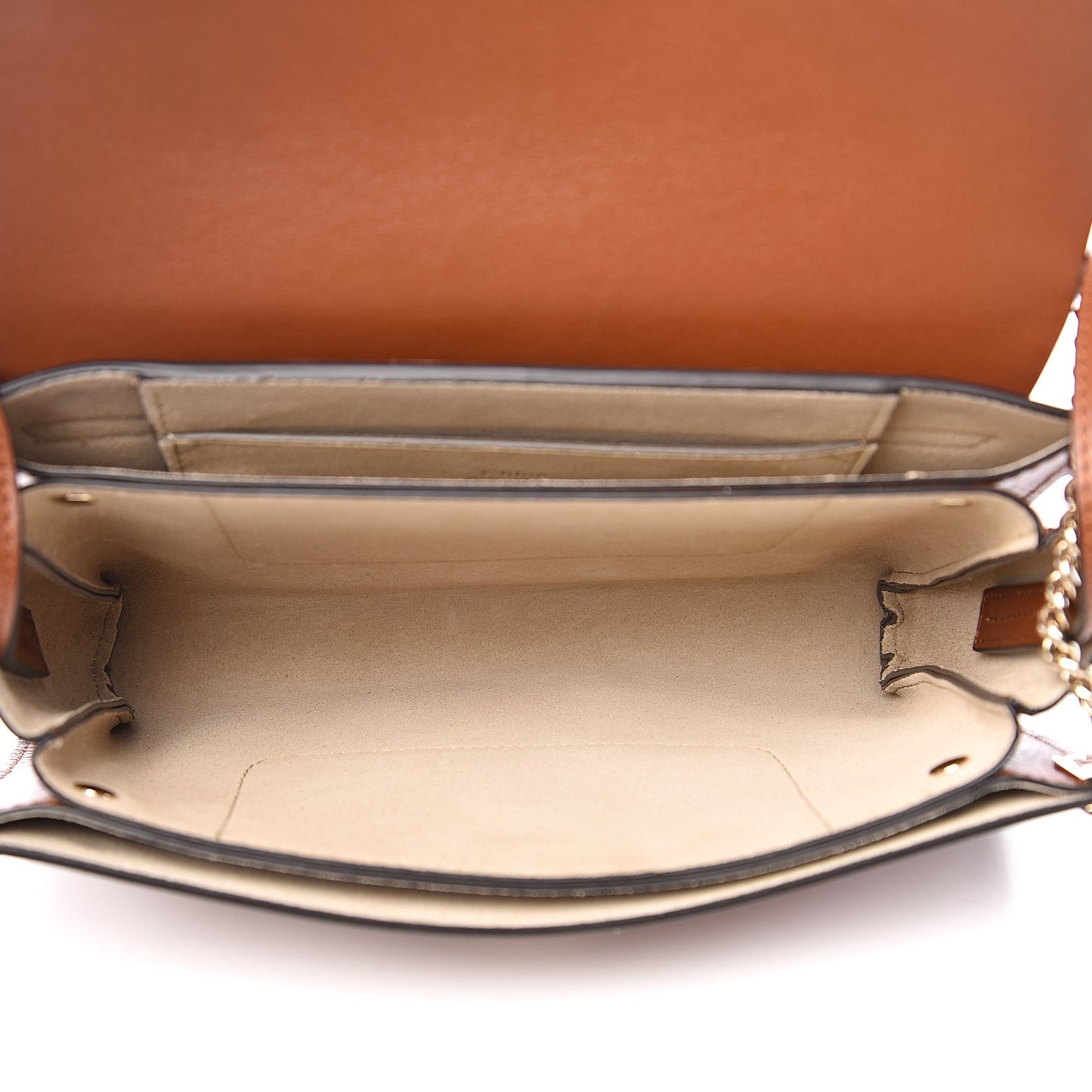 Suede Calfskin Small Faye Shoulder Bag Tobacco