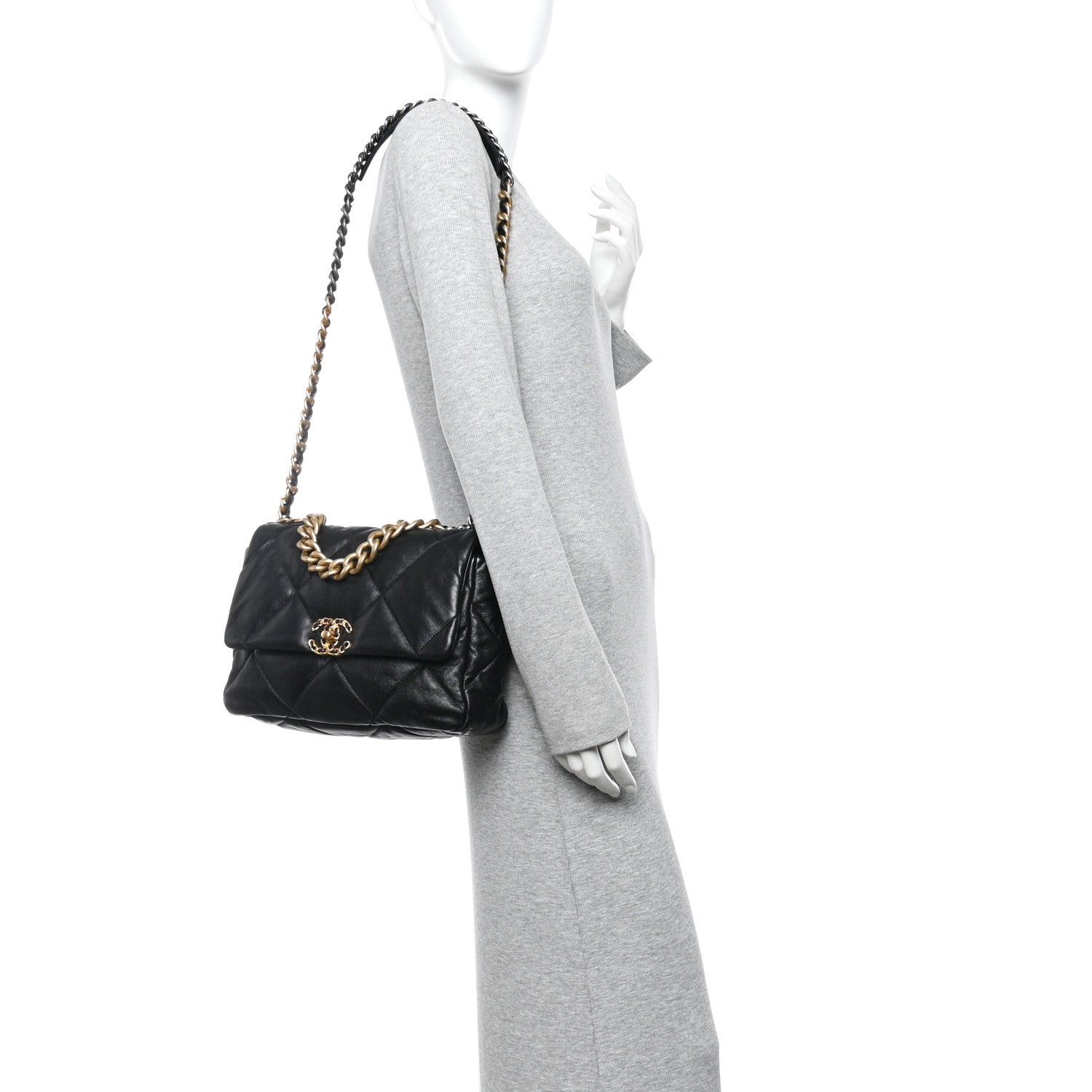 Chanel Lambskin Quilted Large Chanel 19 Flap Black 2 of 10