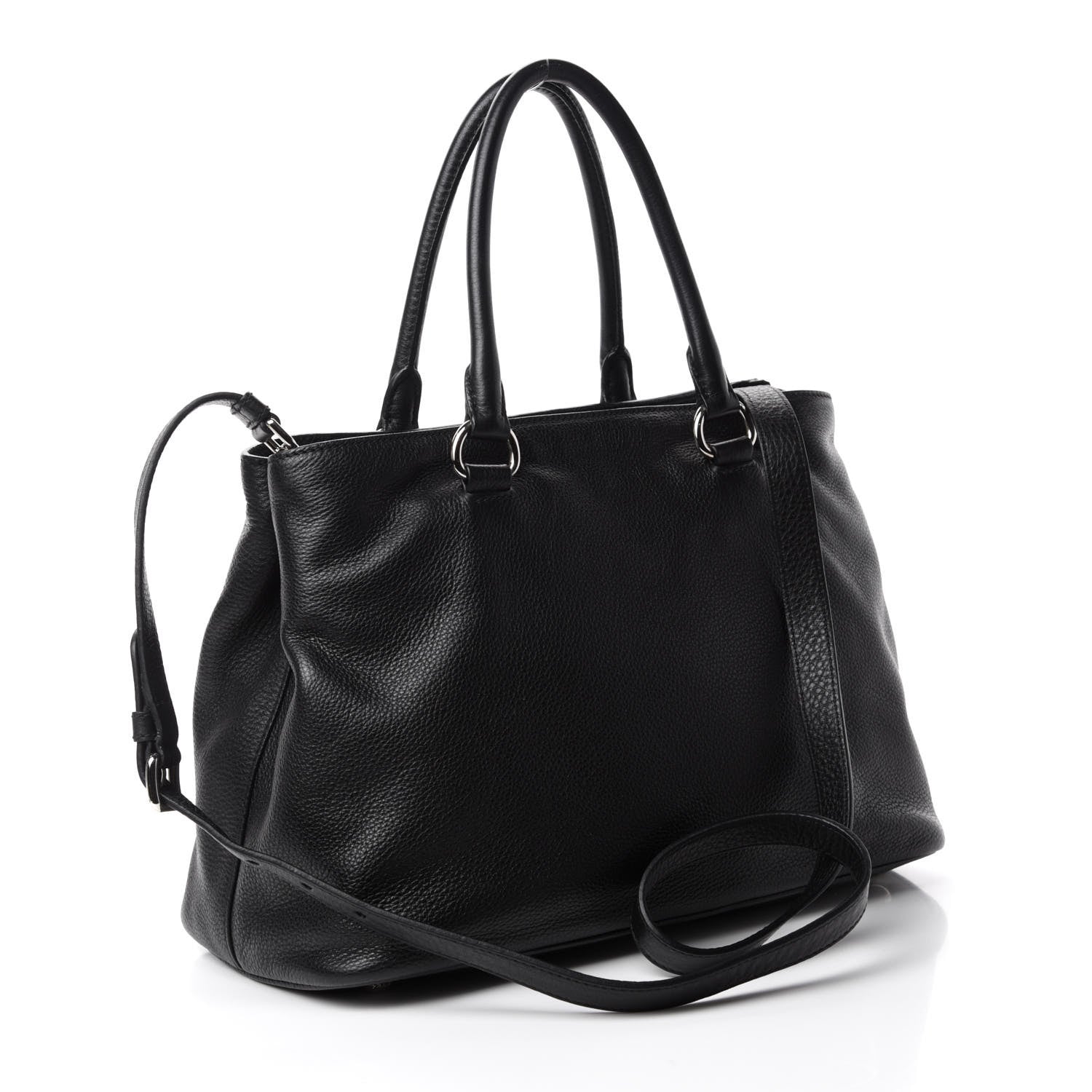 Prada Vitello Daino Tote Black 3 of 10
