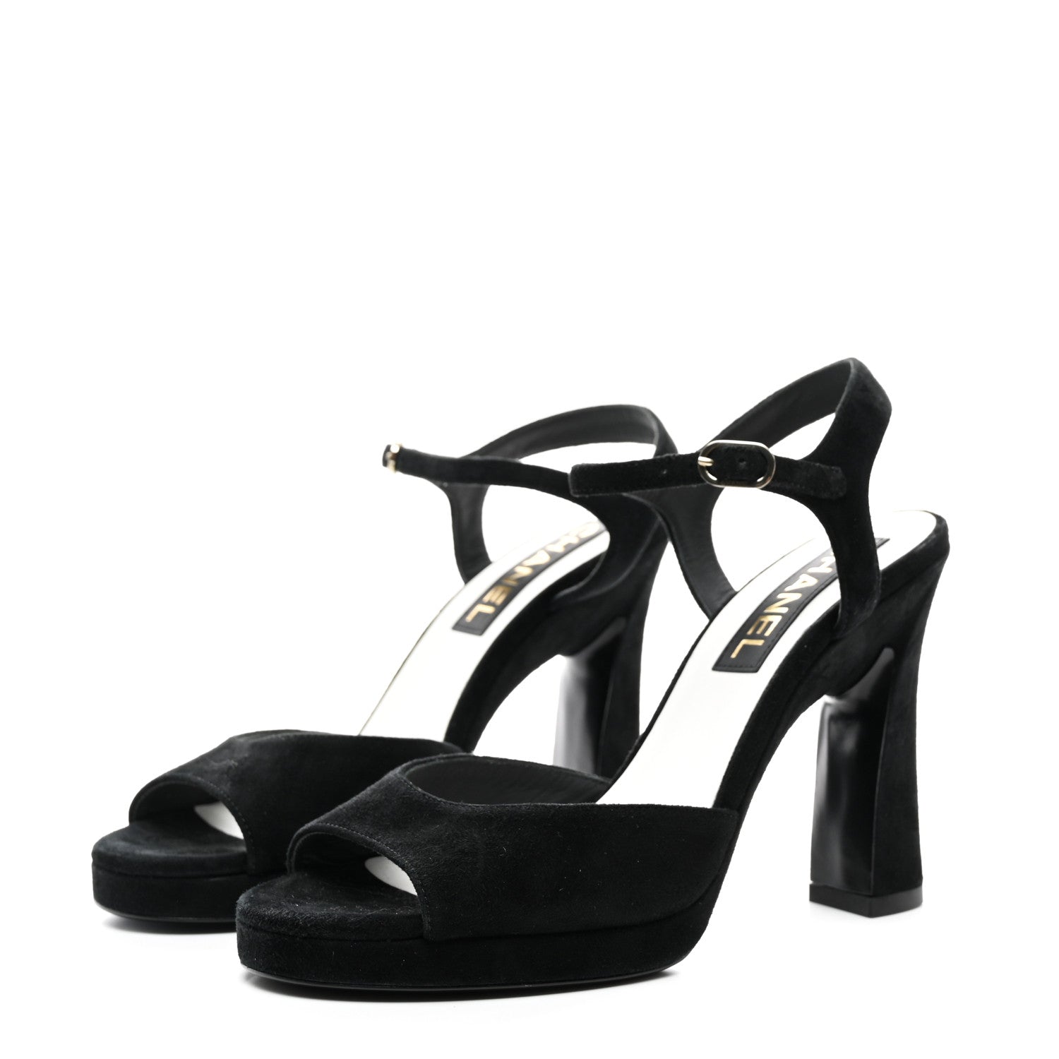 Chanel Suede CC Pumps 38 Black 3 of 10