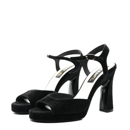 Chanel Suede CC Pumps 38 Black 3 of 10