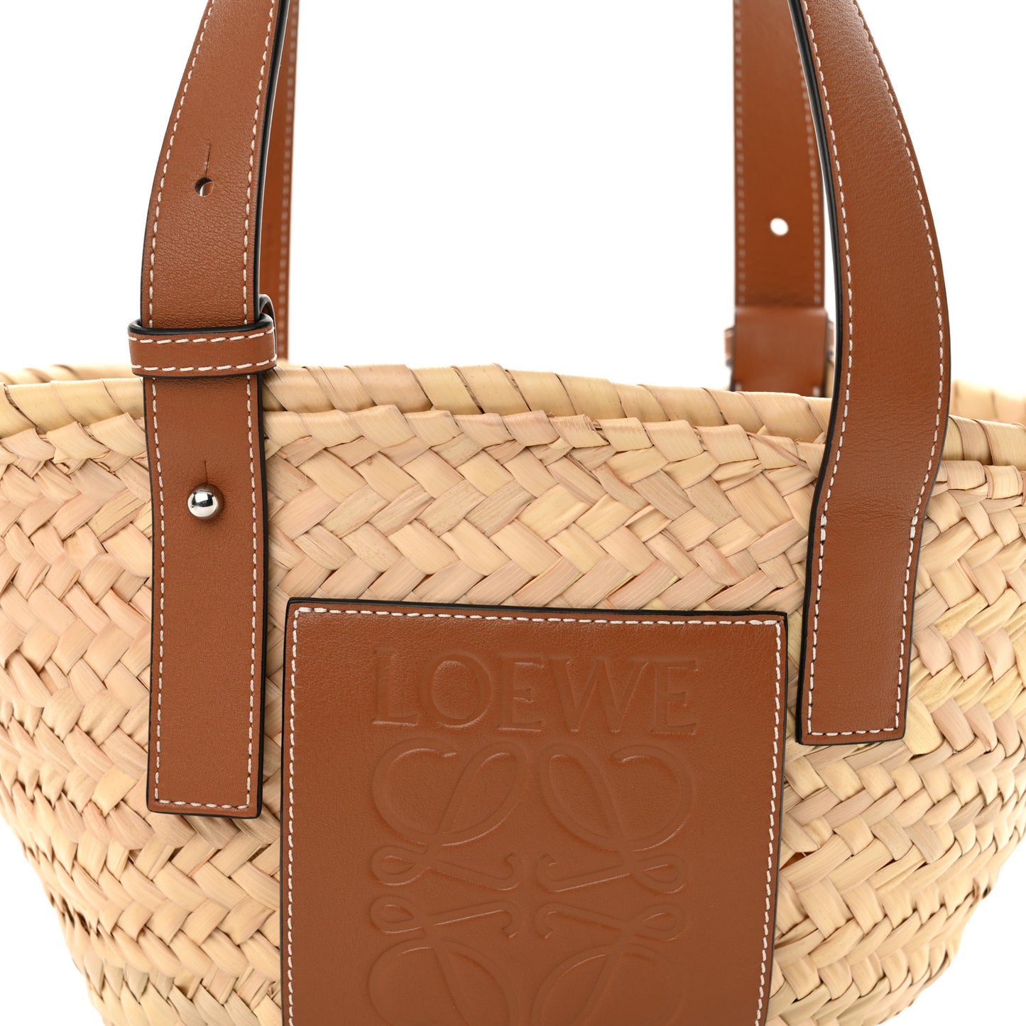 Raffia Small Basket Tote Bag Natural Tan