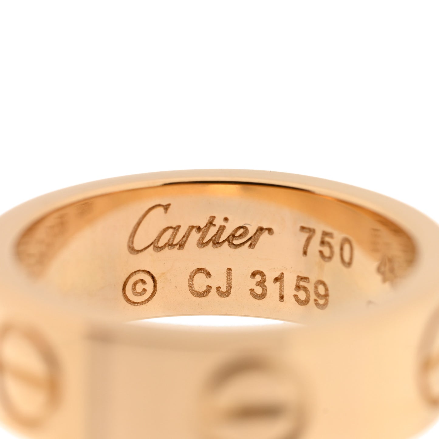 18K Yellow Gold 5.5mm LOVE Ring 45 3.25