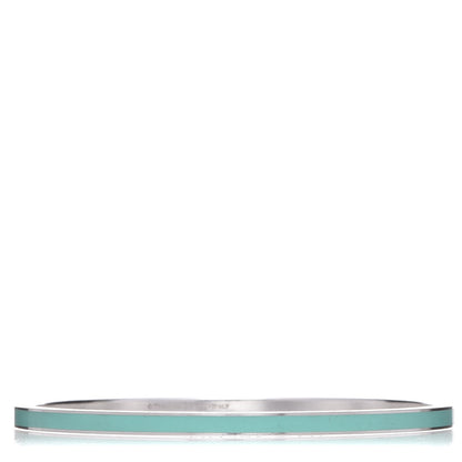 Tiffany Sterling Silver Enamel Bangle Bracelet Blue 1 of 7