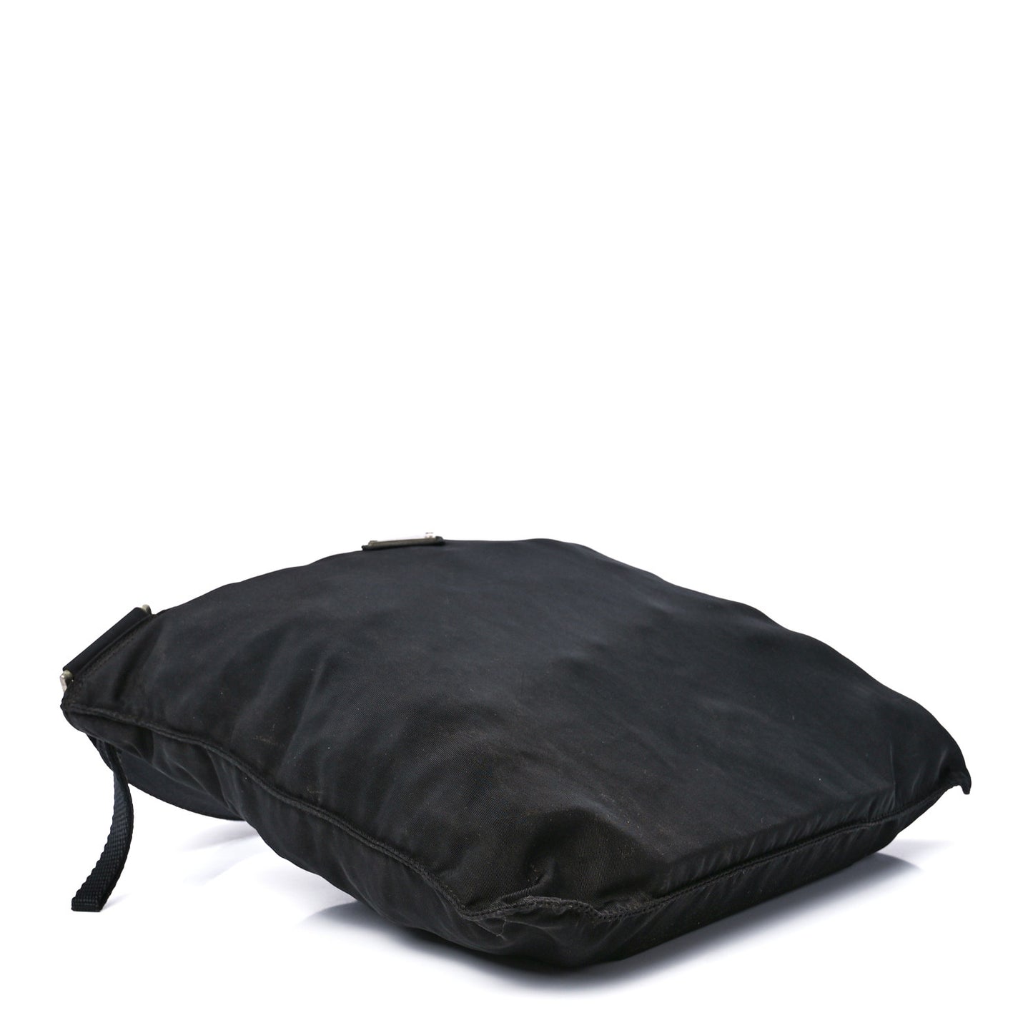 Tessuto Nylon Flat Messenger Bag Black