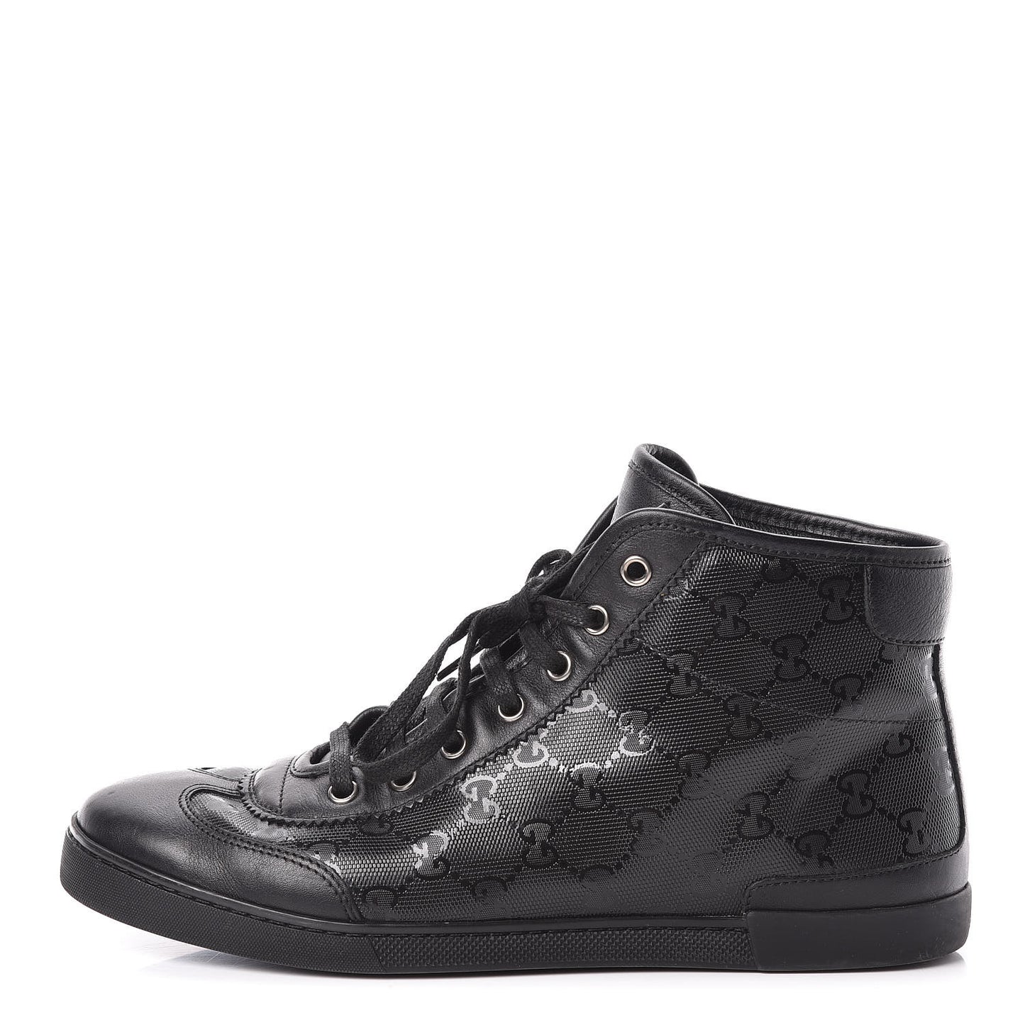 Imprime Monogram Womens High Top Sneakers 39 Black