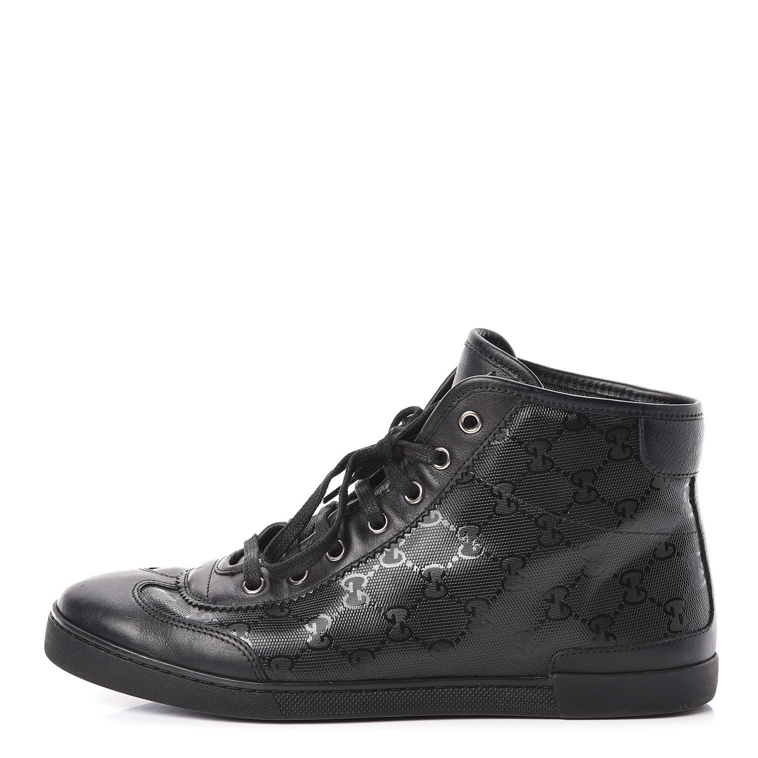 Gucci Imprime Monogram Womens High Top Sneakers 39 Black 1 of 12