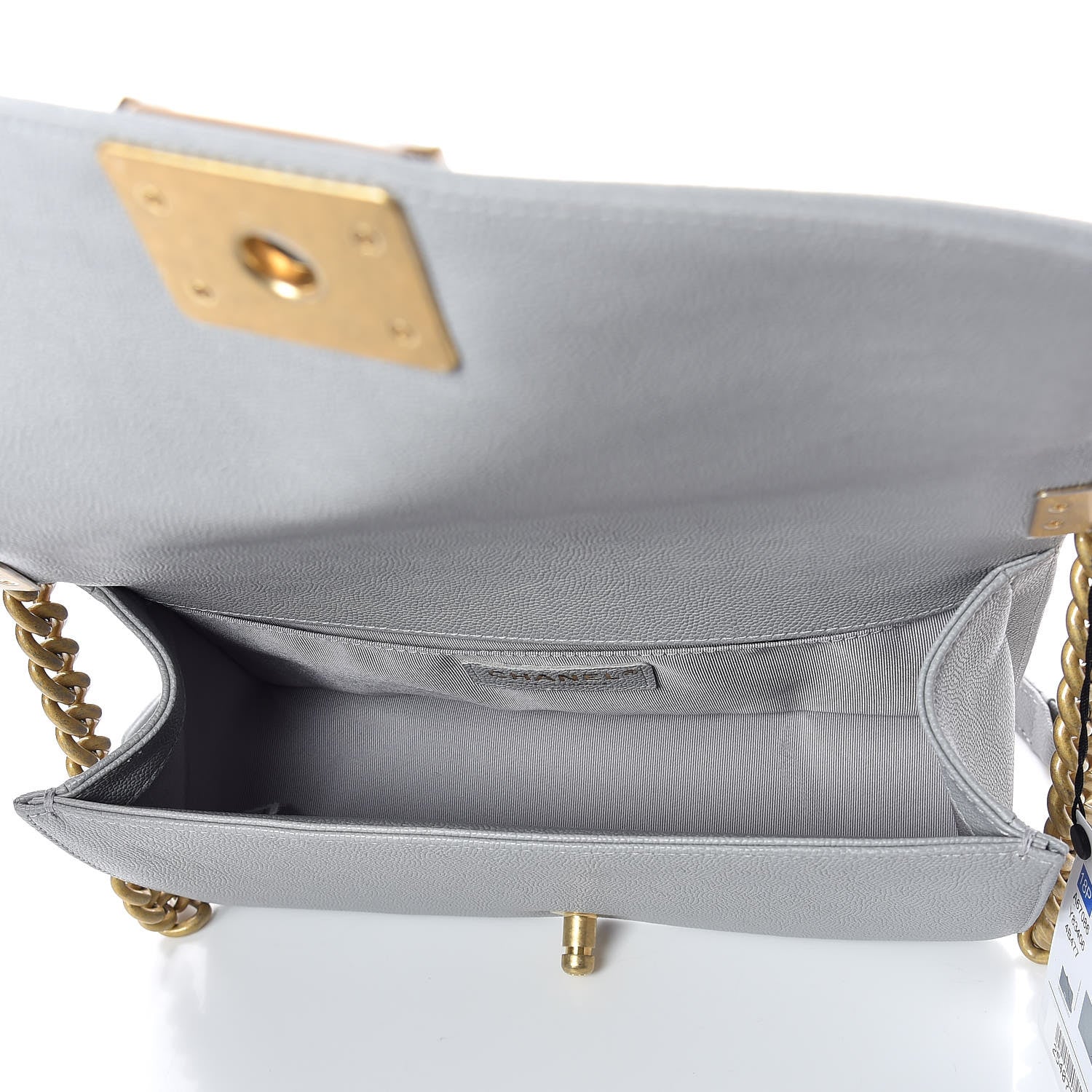 Chanel Caviar Quilted Medium Boy Flap Grey 7 of 10