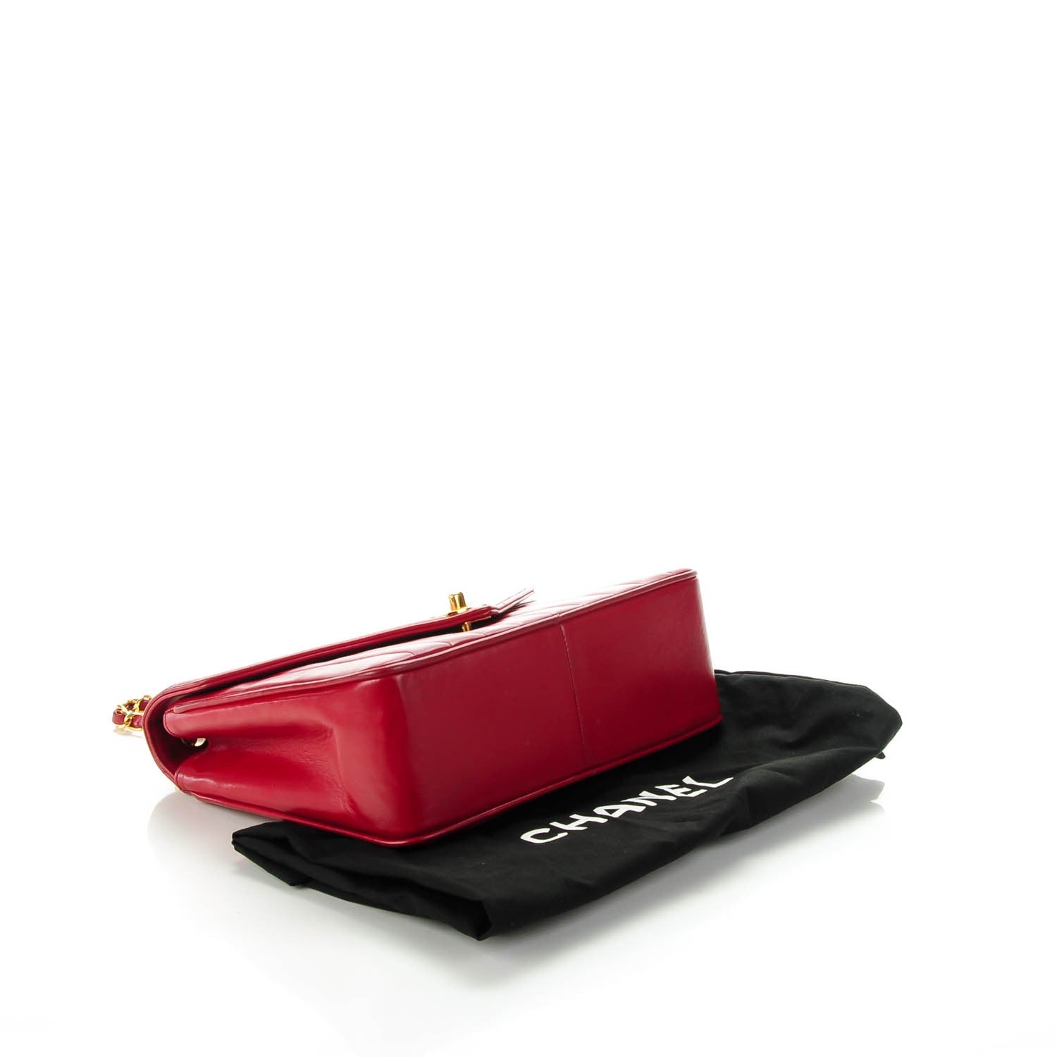 Chanel Lambskin Quilted Chevron Small Single Flap Red 4 of 8