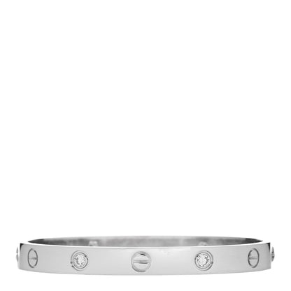 Cartier 18K White Gold 4 Diamond LOVE Bracelet 16 2 of 8