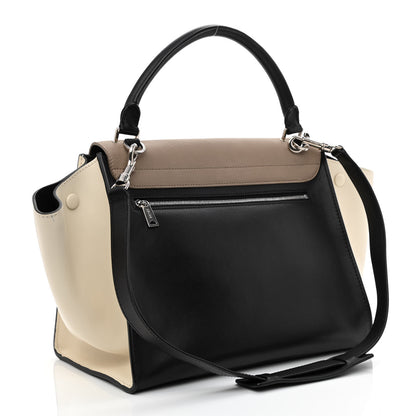 Celine Drummed Calfskin Medium Tri-Color Trapeze Light Khaki 3 of 10