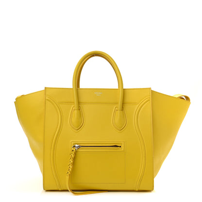 Celine Grained Calfskin Medium Phantom Luggage Yellow 1 of 10