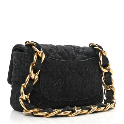 Chanel Denim Quilted Medium Funky Town Flap Black 3 of 10
