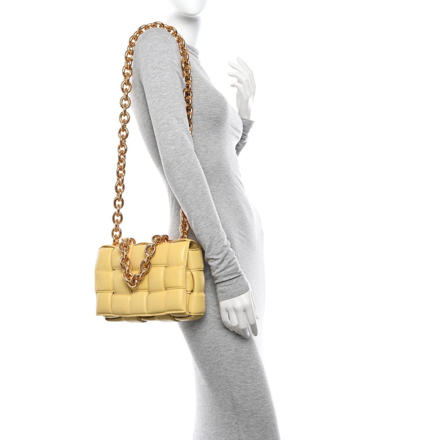 Bottega Veneta Lambskin Maxi Intreccio Padded Chain Cassette Crossbody Bag Corn 2 of 11