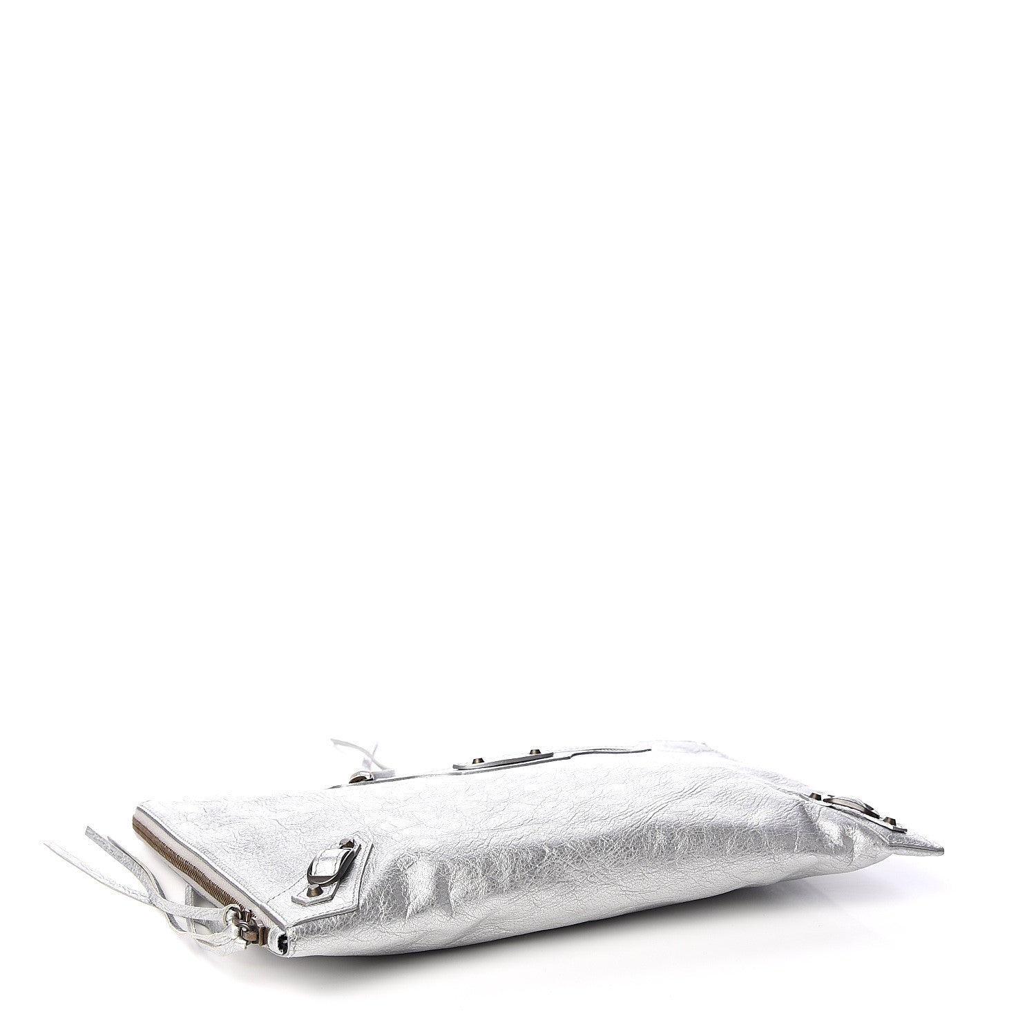 Balenciaga Agneau Classic Hardware Small Pouch Gris Aluminum 3 of 11