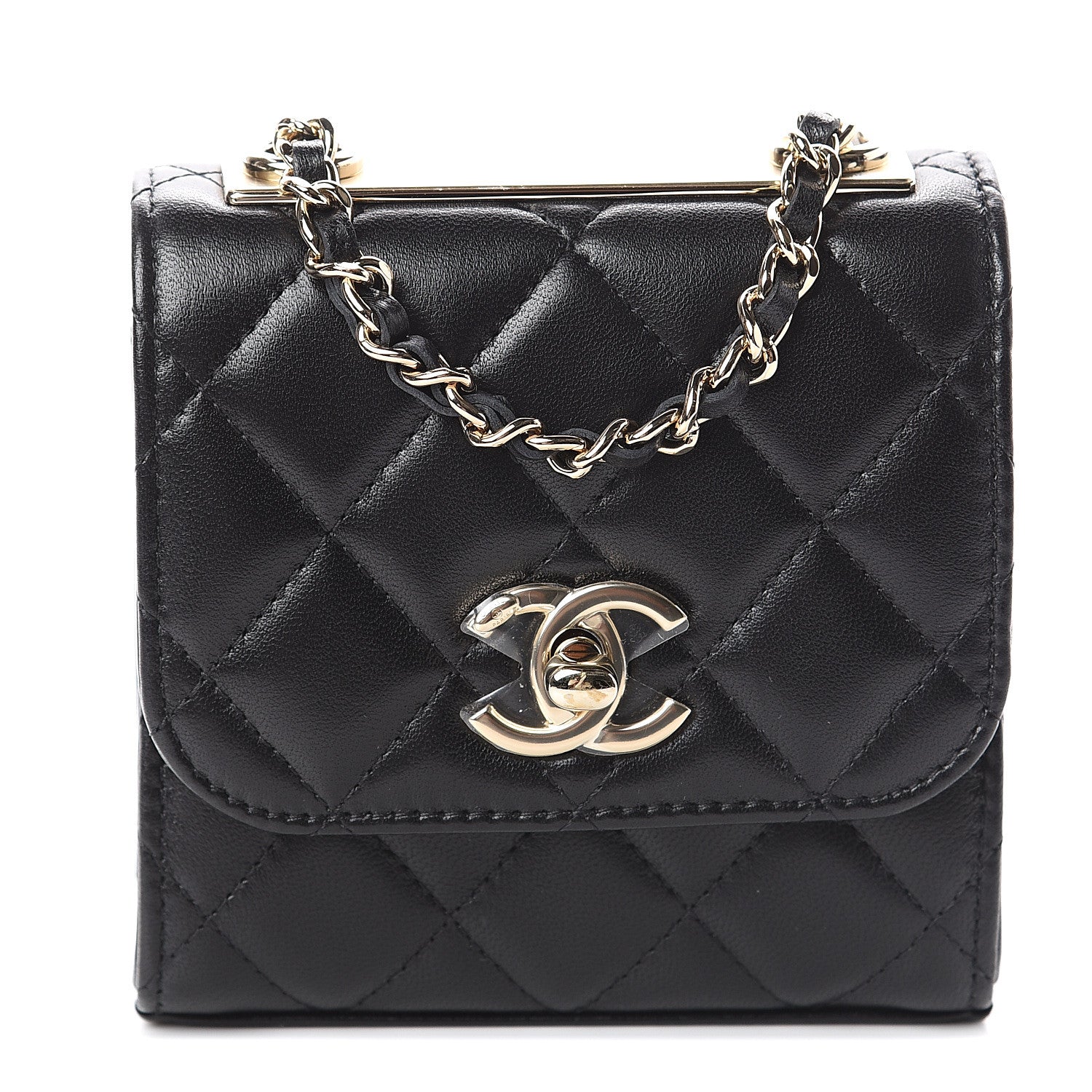 Chanel Lambskin Quilted Mini Trendy CC Chain Wallet Black 1 of 9