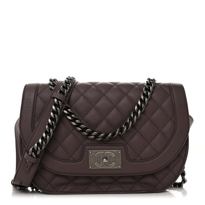Chanel Calfskin Quilted Large Double Chained Messenger Flap Grey 1 of 10