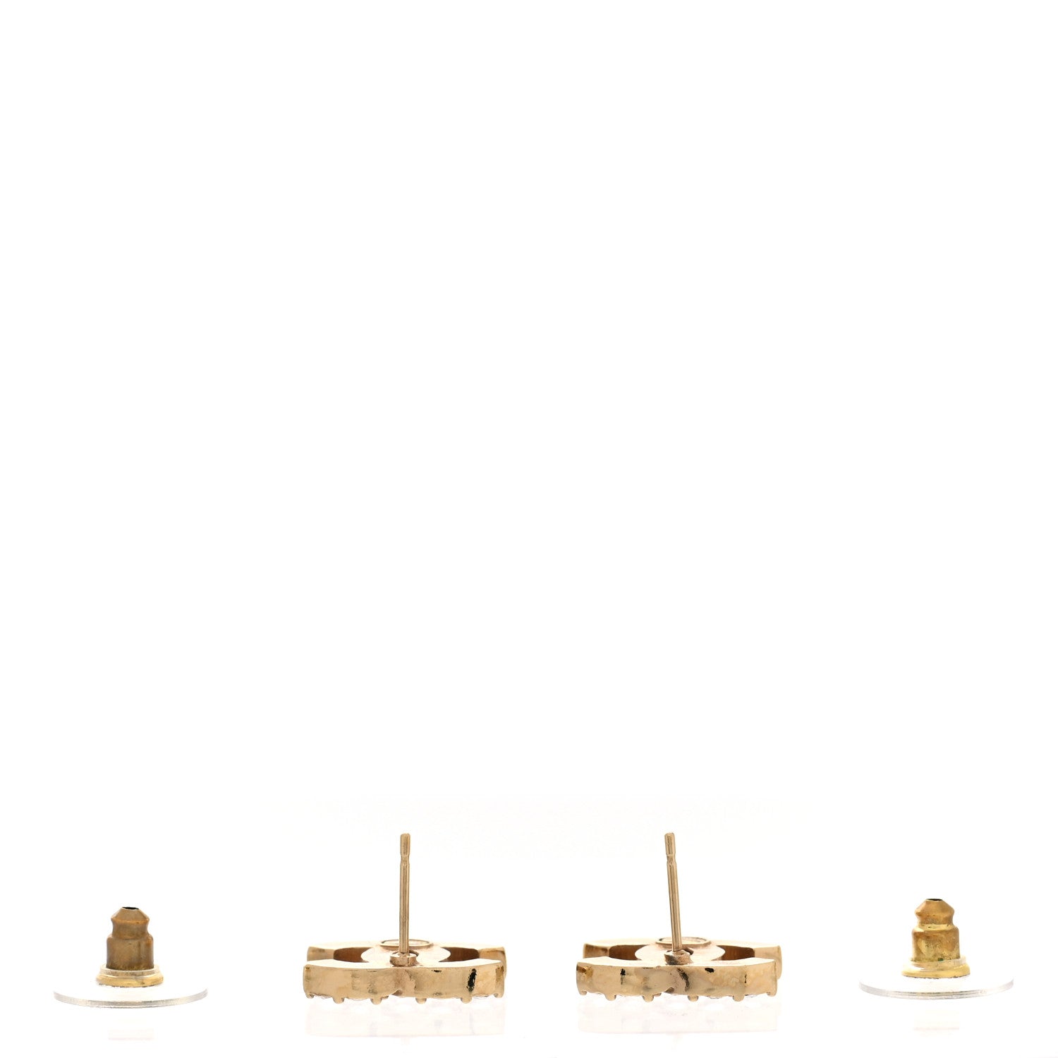 Chanel Crystal CC Earrings Gold 3 of 5