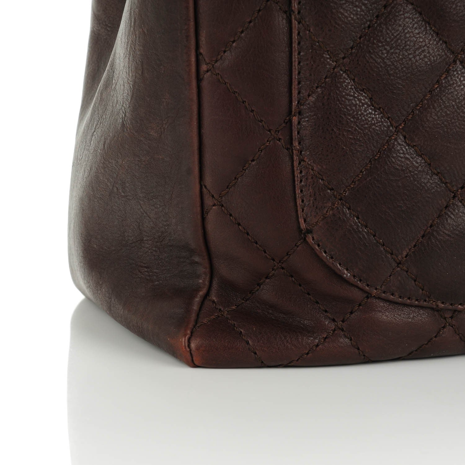 Chanel Calfskin Quilted Grand Shopping Tote GST Dark Brown 11 of 11