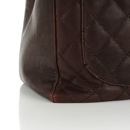 Chanel Calfskin Quilted Grand Shopping Tote GST Dark Brown 11 of 11