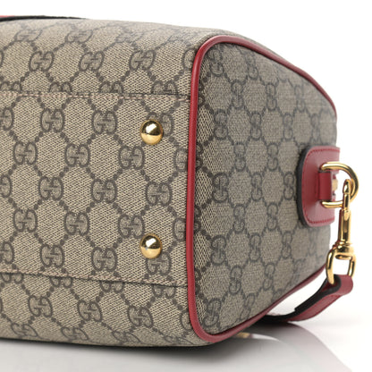 Gucci GG Supreme Monogram Kingsnake Heart Embroidered Small Boston Red 10 of 11