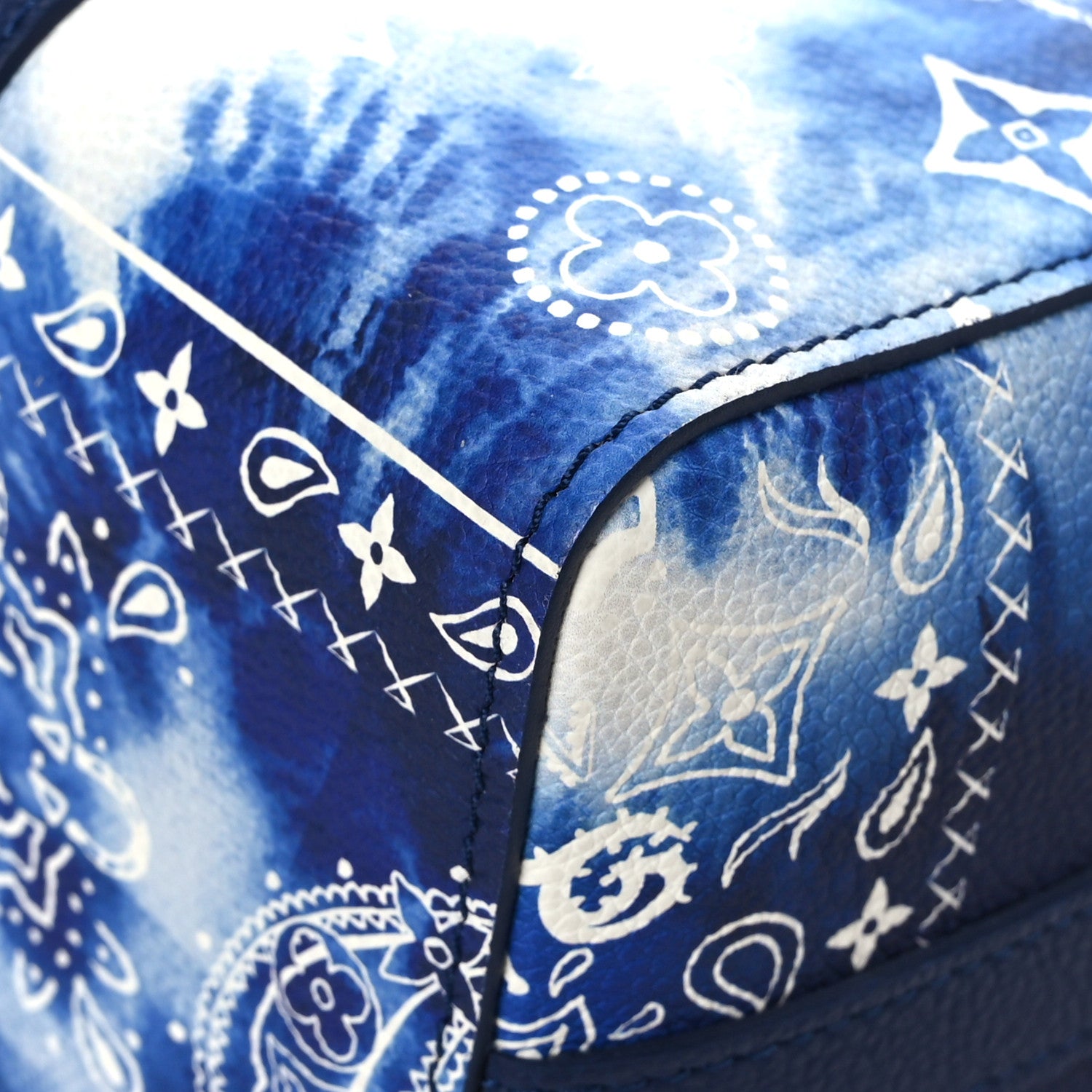 Louis Vuitton Cowhide Monogram Bandana City Keepall Blue 10 of 10