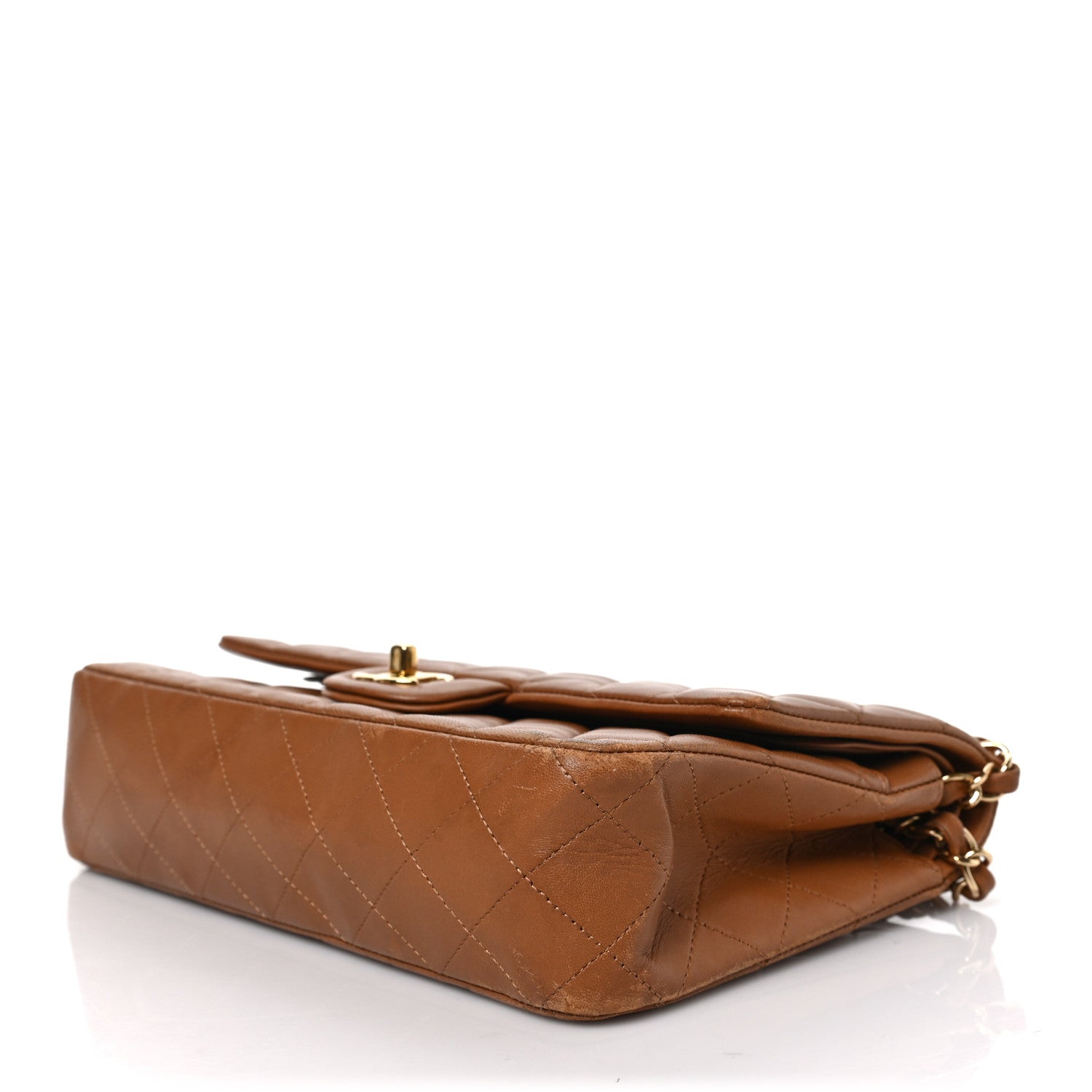 Chanel Lambskin Quilted Medium Double Flap Brown 8 of 10