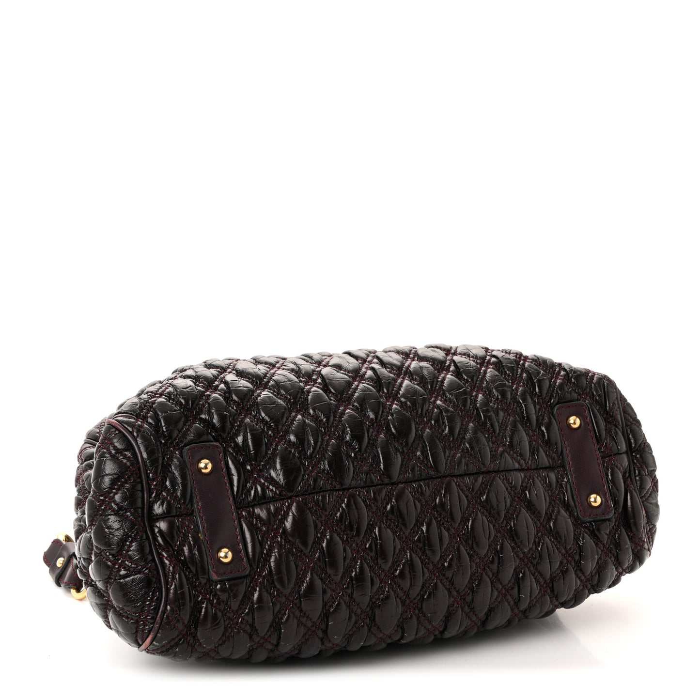 Calfskin Quilted Stam Plum