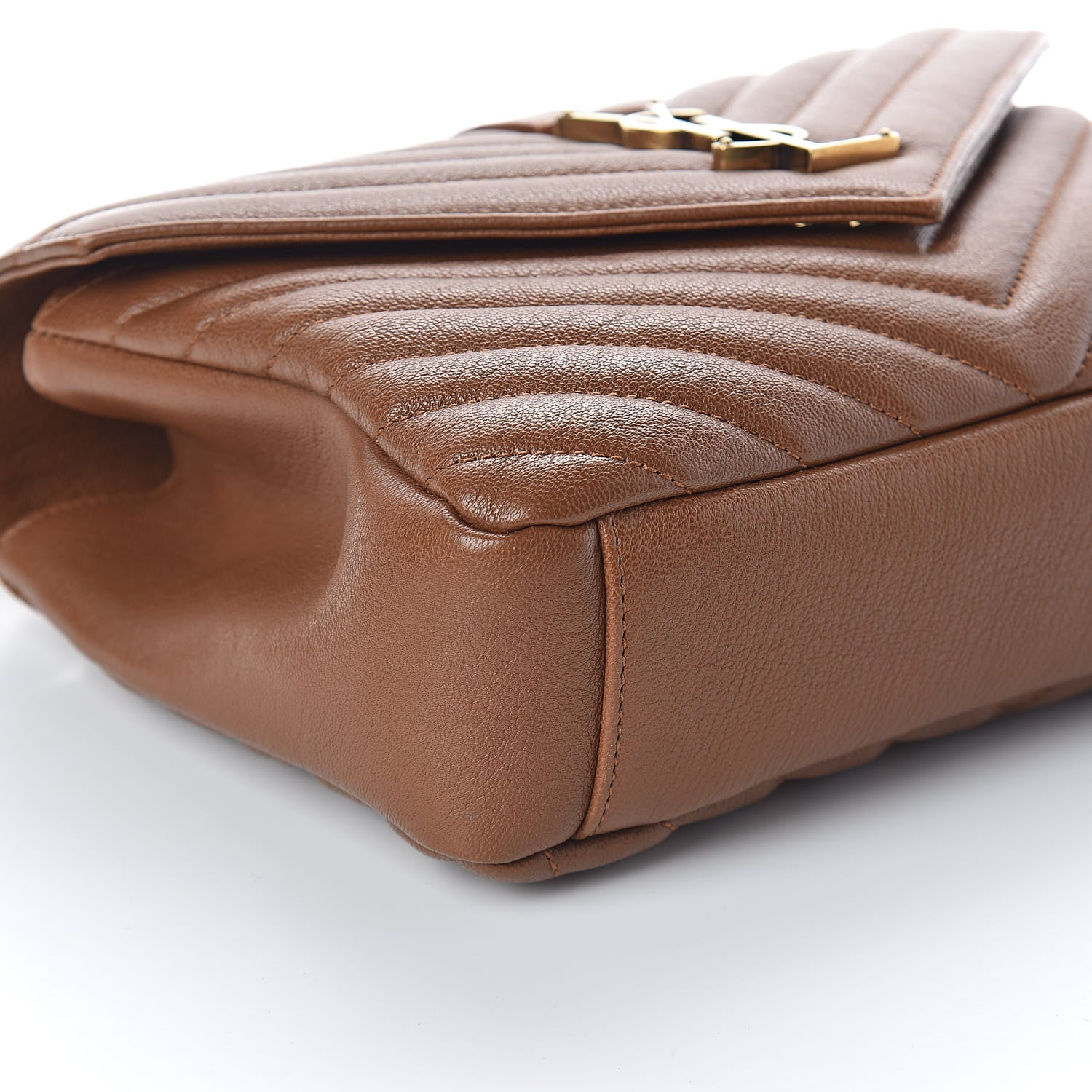 Saint Laurent Calfskin Matelasse Chevron Monogram Medium College Bag Brick 8 of 9