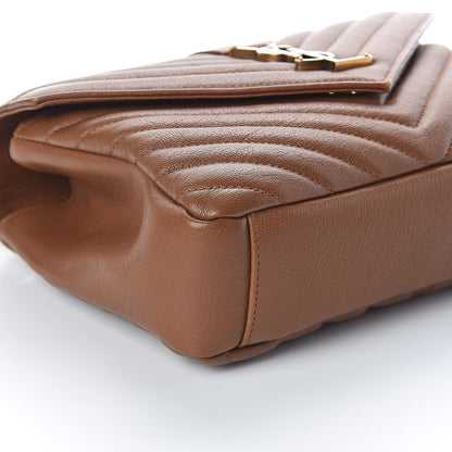 Saint Laurent Calfskin Matelasse Chevron Monogram Medium College Bag Brick 8 of 9