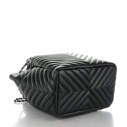 Chanel Lambskin Chevron Small Urban Spirit Drawstring Bag Black 4 of 7